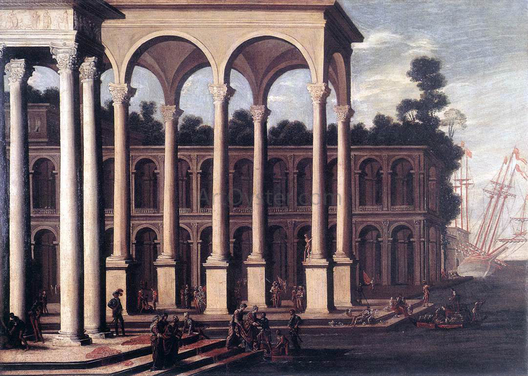 Agostino Tassi The Embarkation of a Queen - Hand Painted Oil Painting