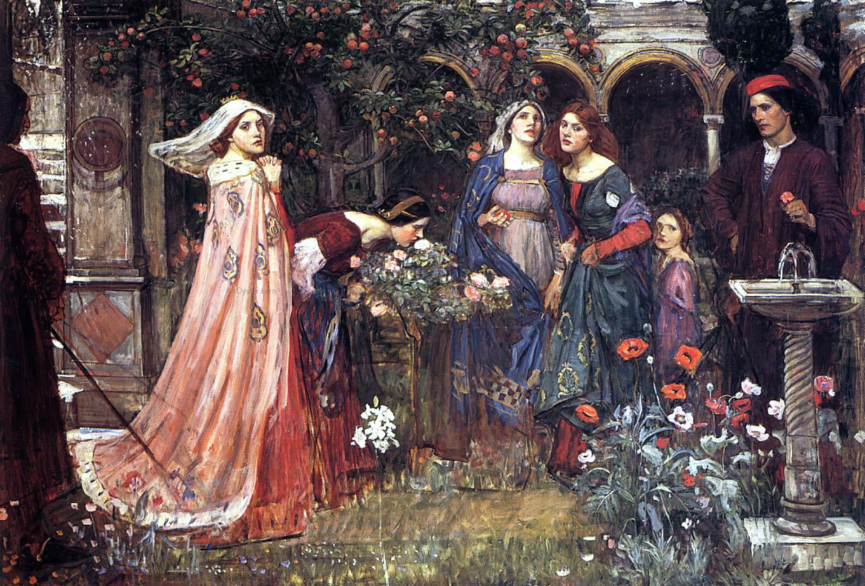 John William Waterhouse The Enchanted Garden - Hand Painted Oil Painting