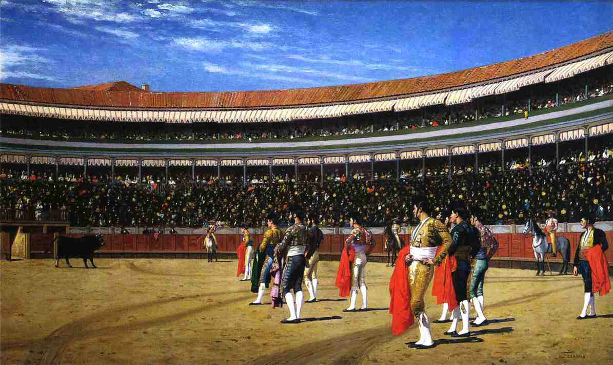 Jean-Leon Gerome The Entrance of the Bull - Hand Painted Oil Painting
