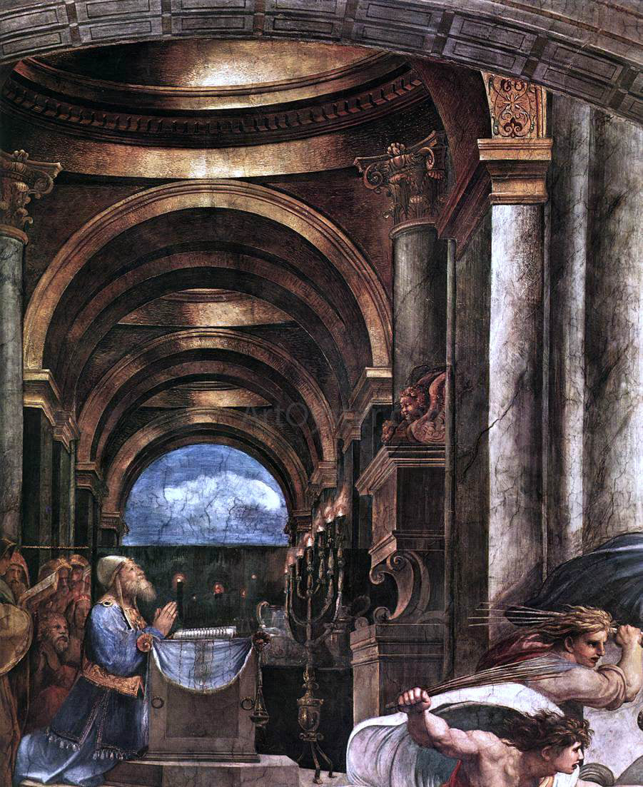 Raphael The Expulsion of Heliodorus from the Temple (detail 2) (Stanza di Eliodoro) - Hand Painted Oil Painting