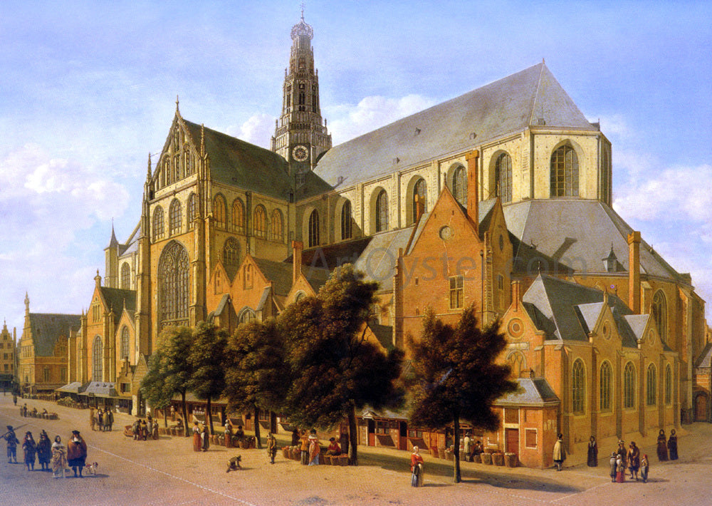 Gerrit Adriaensz Berckheyde The Exterior Of The Church Of Saint Bavo In Harlem - Hand Painted Oil Painting