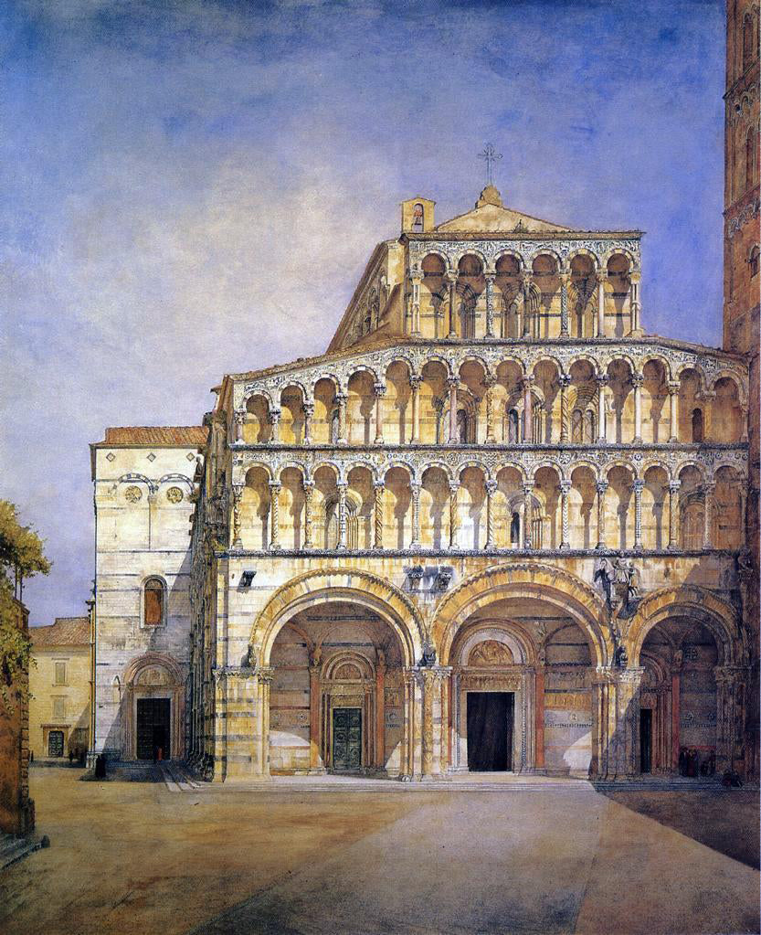 Henry Roderick Newman The Facade of the Duomo at Lucca - Hand Painted Oil Painting