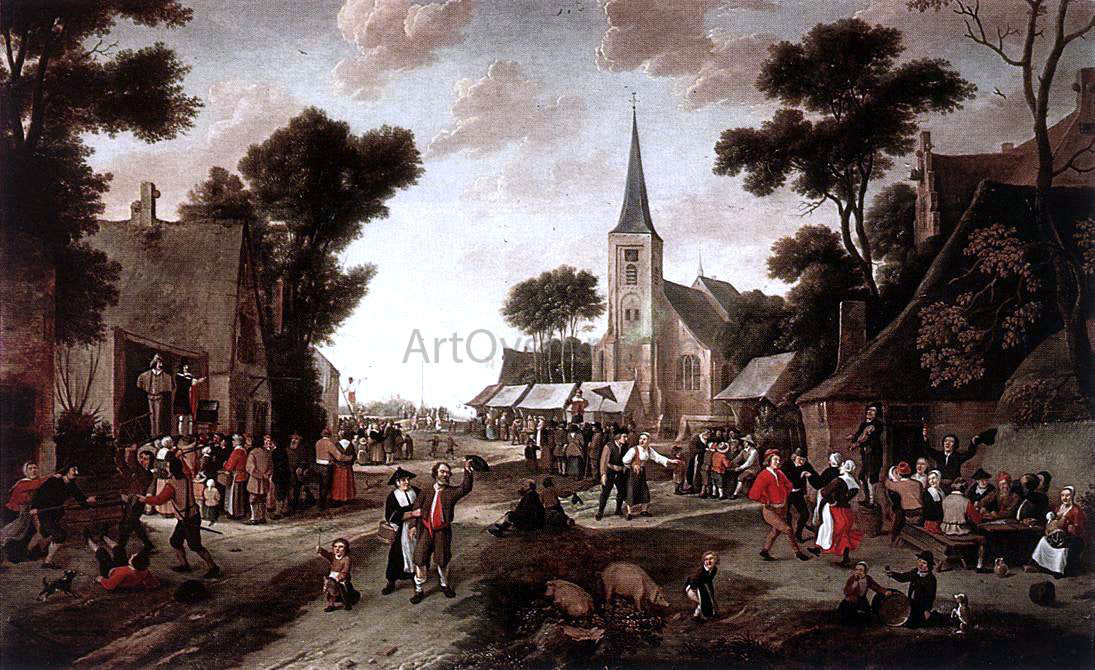 Egbert Van der Poel The Fair - Hand Painted Oil Painting