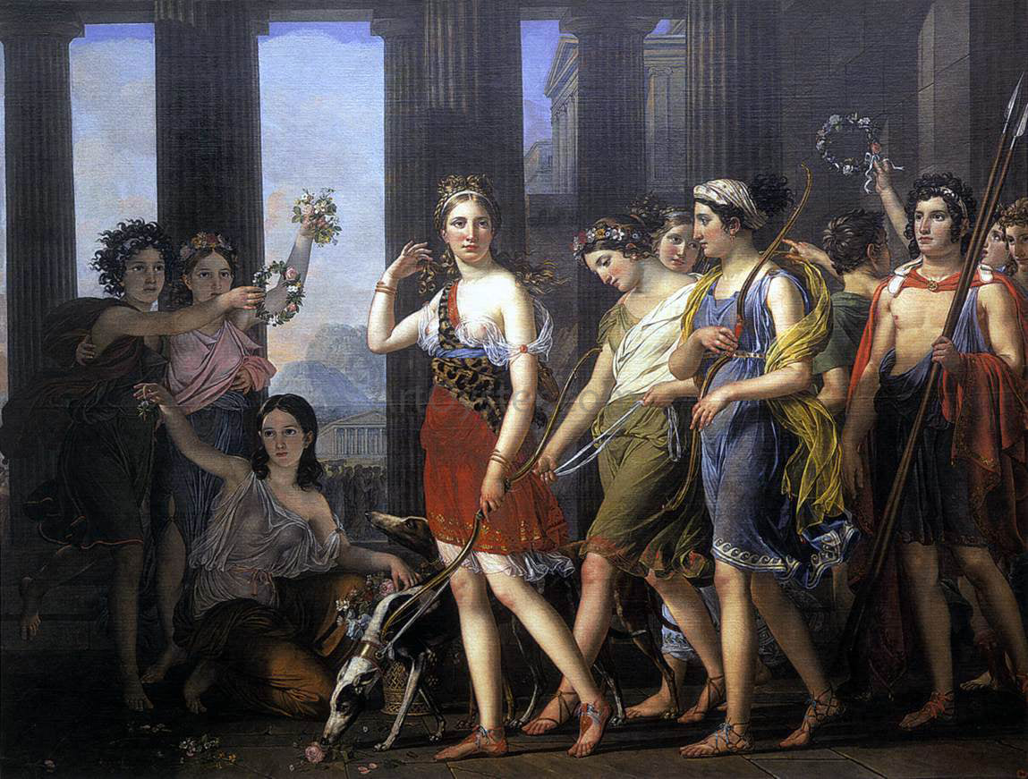 Joseph Paelinck The Fair Anthia Leading her Companions to the Temple of Diana in Ephesus - Hand Painted Oil Painting