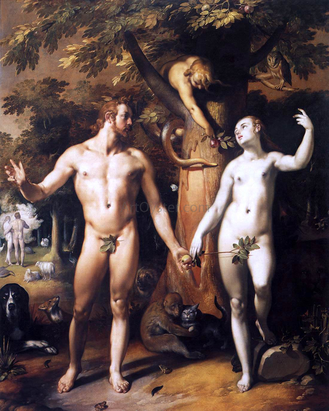Cornelis Van Haarlem The Fall of Man - Hand Painted Oil Painting
