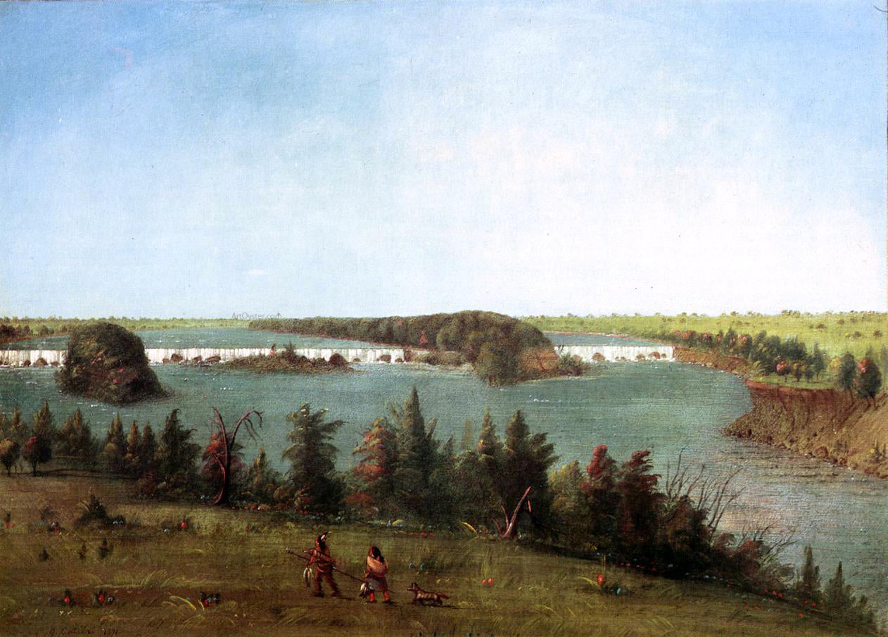 George Catlin The Falls of St. Anthony - Hand Painted Oil Painting