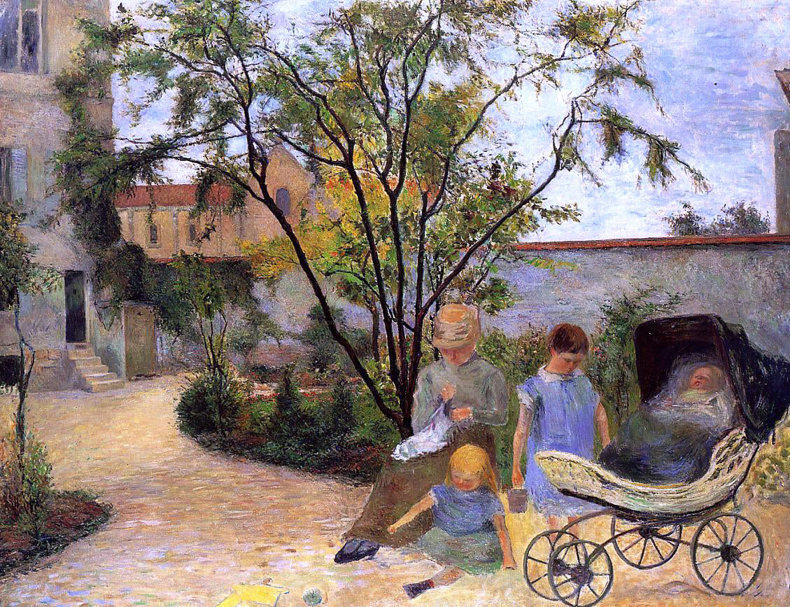  Paul Gauguin The Family in the Garden, rue Carcel - Hand Painted Oil Painting
