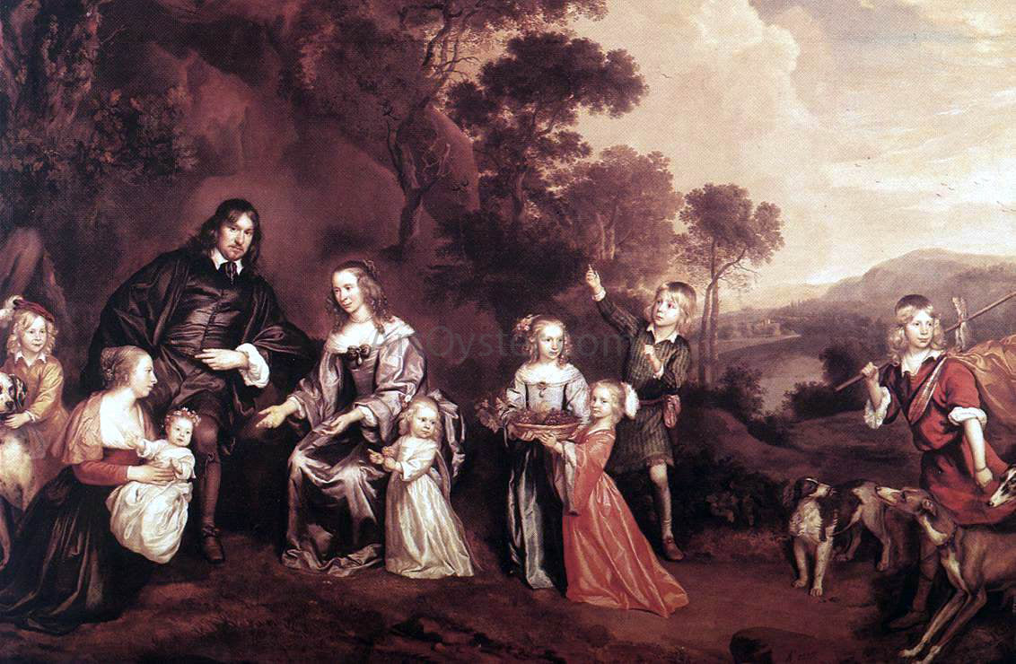 Jan Mijtens The Family of Willem Van Der Does - Hand Painted Oil Painting
