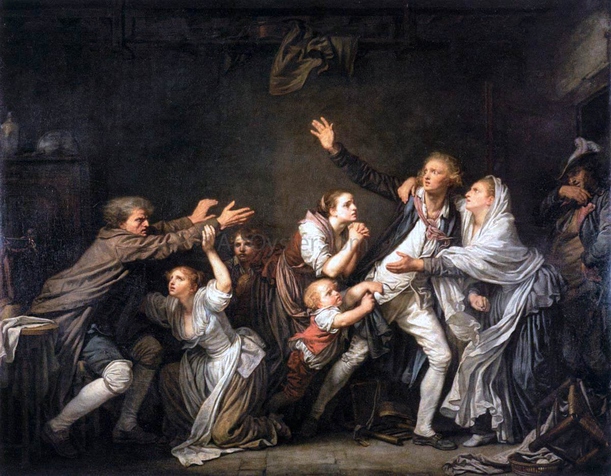  Jean Baptiste Greuze The Father's Curse: The Ungrateful Son - Hand Painted Oil Painting