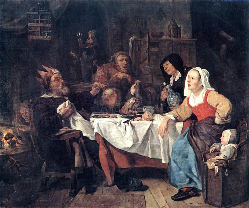  Gabriel Metsu The Feast of the Bean King - Hand Painted Oil Painting