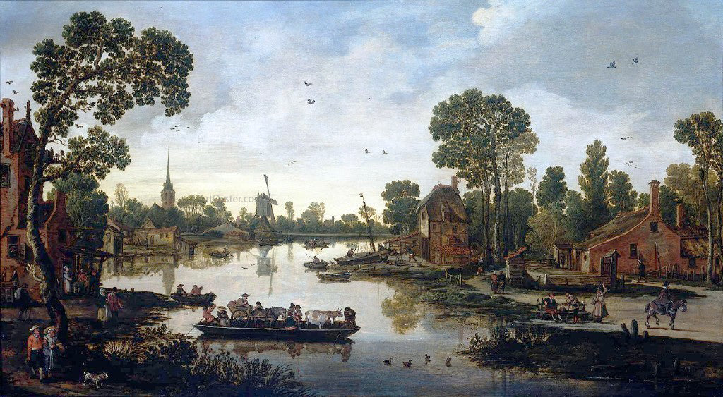 Esaias Van de Velde The Ferry - Hand Painted Oil Painting