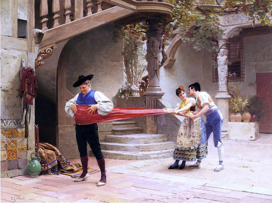 Jehan-Georges Vibert The Final Touch - Hand Painted Oil Painting