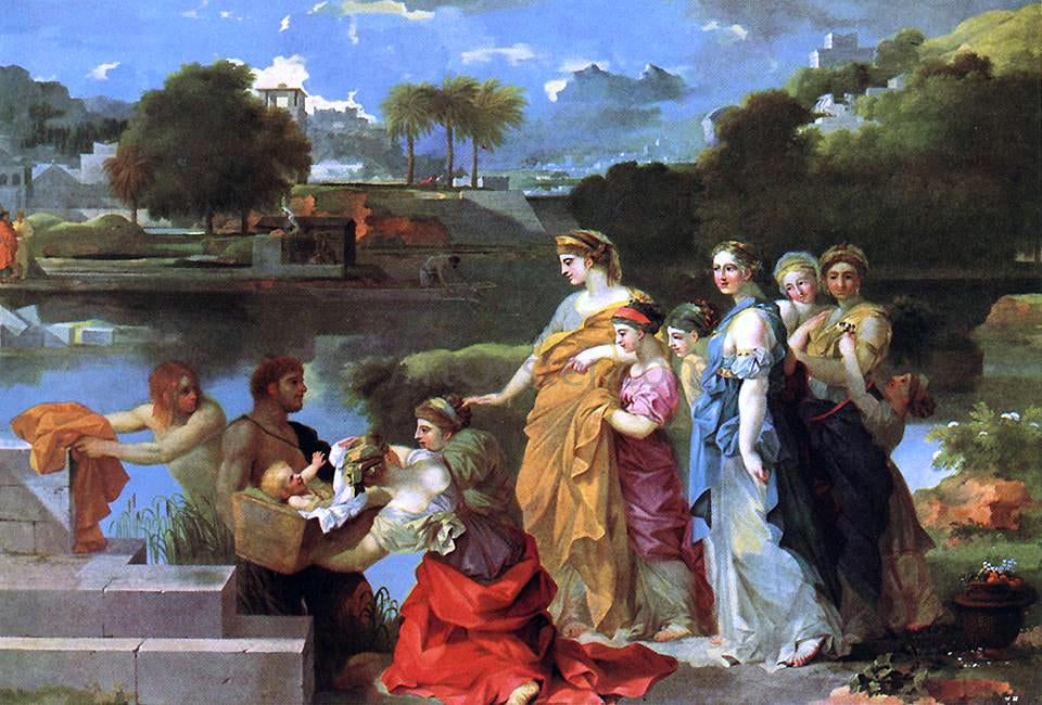 Sebastien Bourdon The Finding of Moses - Hand Painted Oil Painting