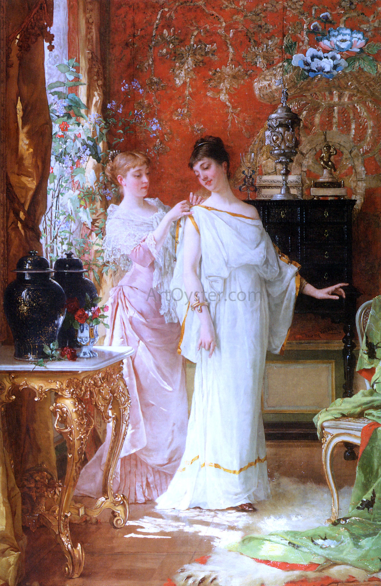 Frans Verhas The Finishing Touches - Hand Painted Oil Painting