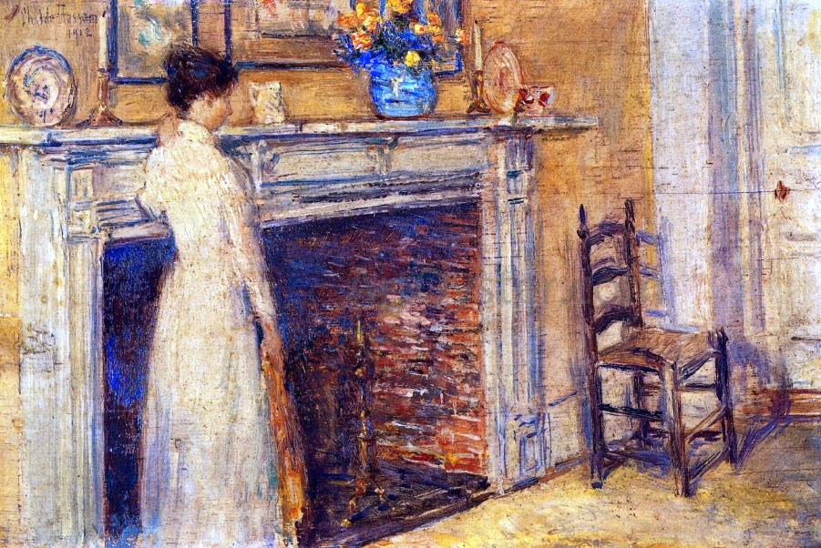 Frederick Childe Hassam A Fireplace - Hand Painted Oil Painting