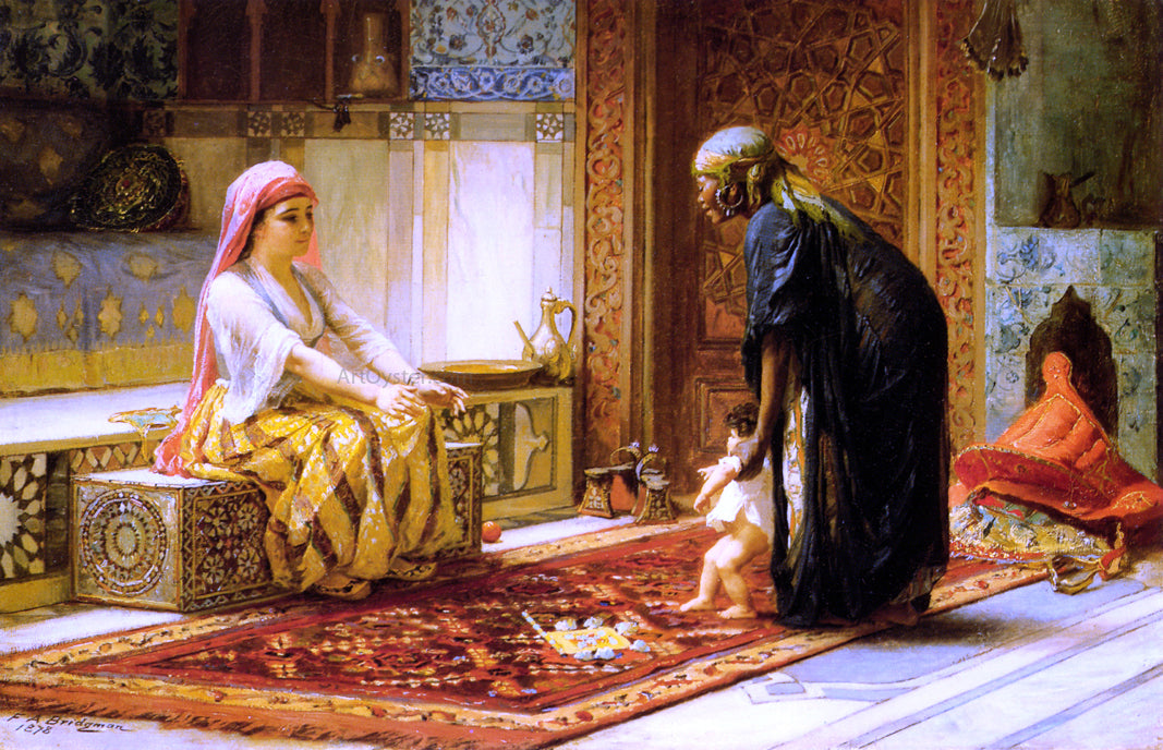 Frederick Arthur Bridgeman The First Steps - Hand Painted Oil Painting