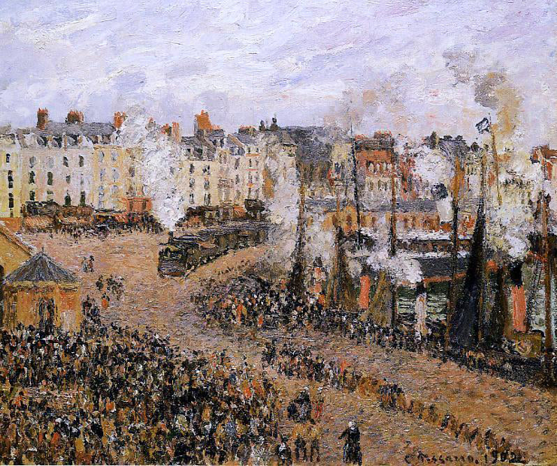 Camille Pissarro The Fishmarket, Dieppe - Hand Painted Oil Painting
