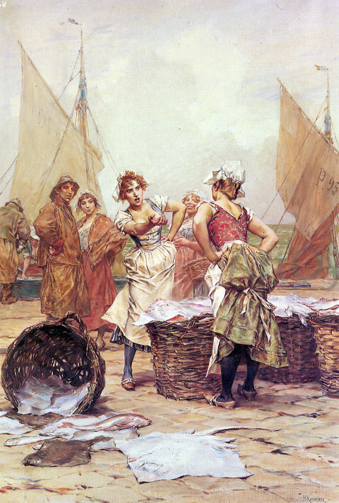 Frederick Hendrik Kaemmerer The Fishwives - Hand Painted Oil Painting