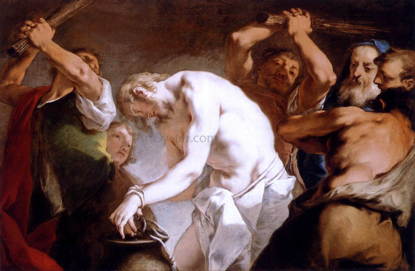 Nicola Grassi The Flagellation of Christ - Hand Painted Oil Painting