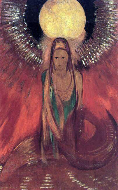 Odilon Redon The Flame (also known as Goddess of Fire) - Hand Painted Oil Painting