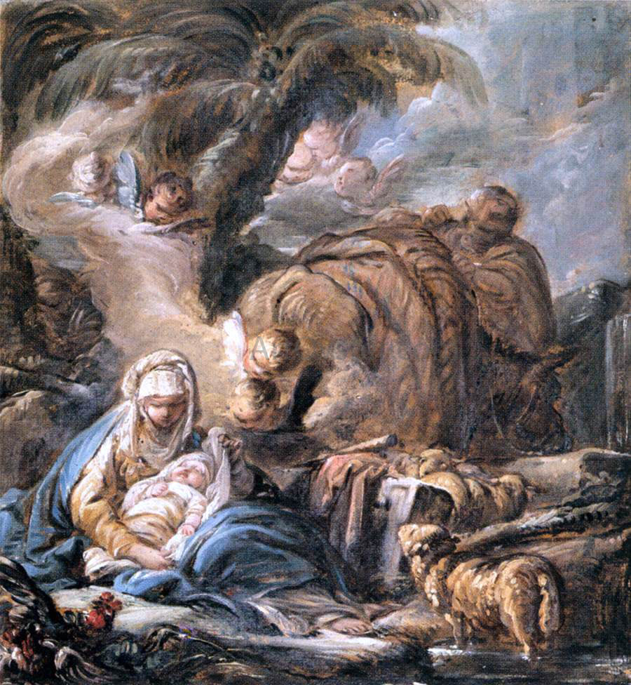 Jean-Baptiste Deshays The Flight into Egypt - Hand Painted Oil Painting