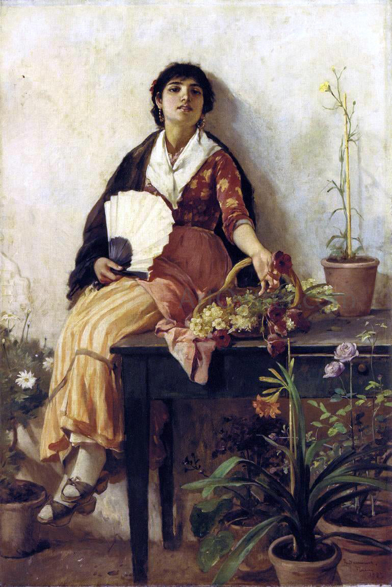 Frank Duveneck The Florentine Girl - Hand Painted Oil Painting