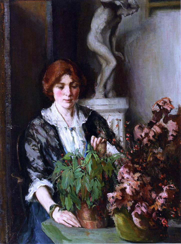Mary Bradish Titcomb The Flower Arranger - Hand Painted Oil Painting