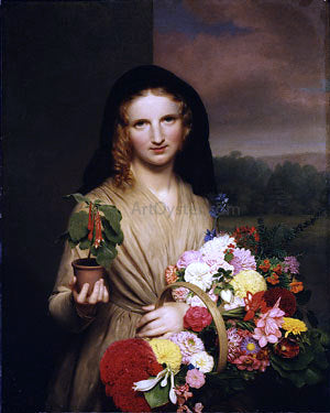 Charles Cromwell Ingham The Flower Girl - Hand Painted Oil Painting