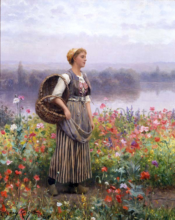 Daniel Ridgway Knight A Flower Girl - Hand Painted Oil Painting