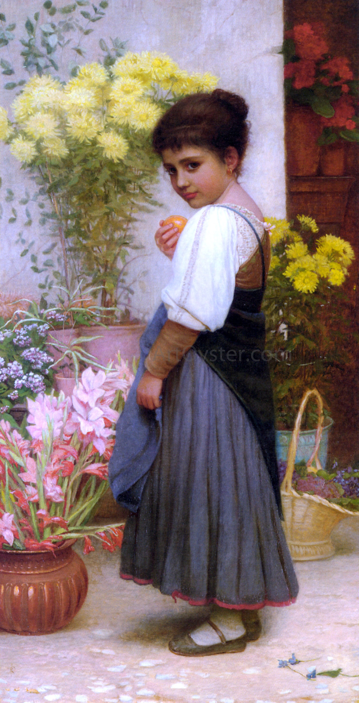 Kate Perugini The Flower Merchant - Hand Painted Oil Painting