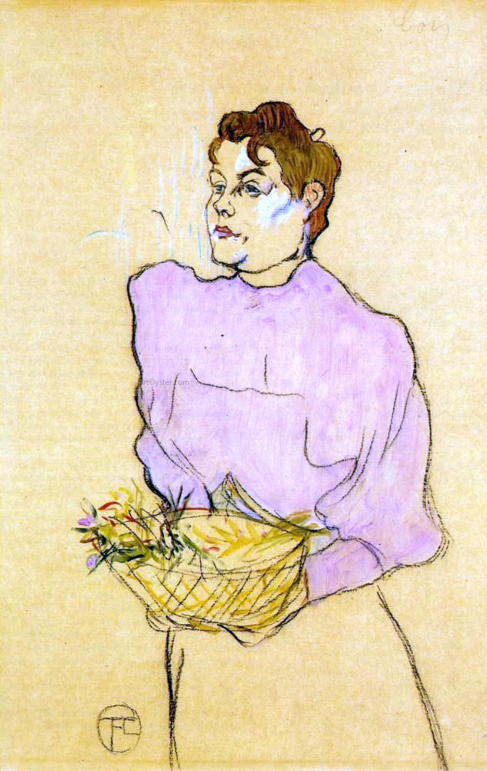 Henri De Toulouse-Lautrec The Flower Seller - Hand Painted Oil Painting