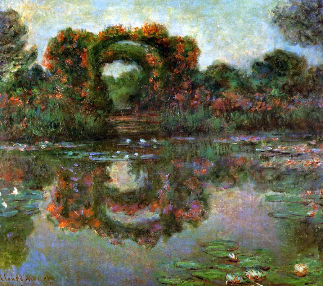 Claude Oscar Monet The Flowered Arches at Giverny - Hand Painted Oil Painting