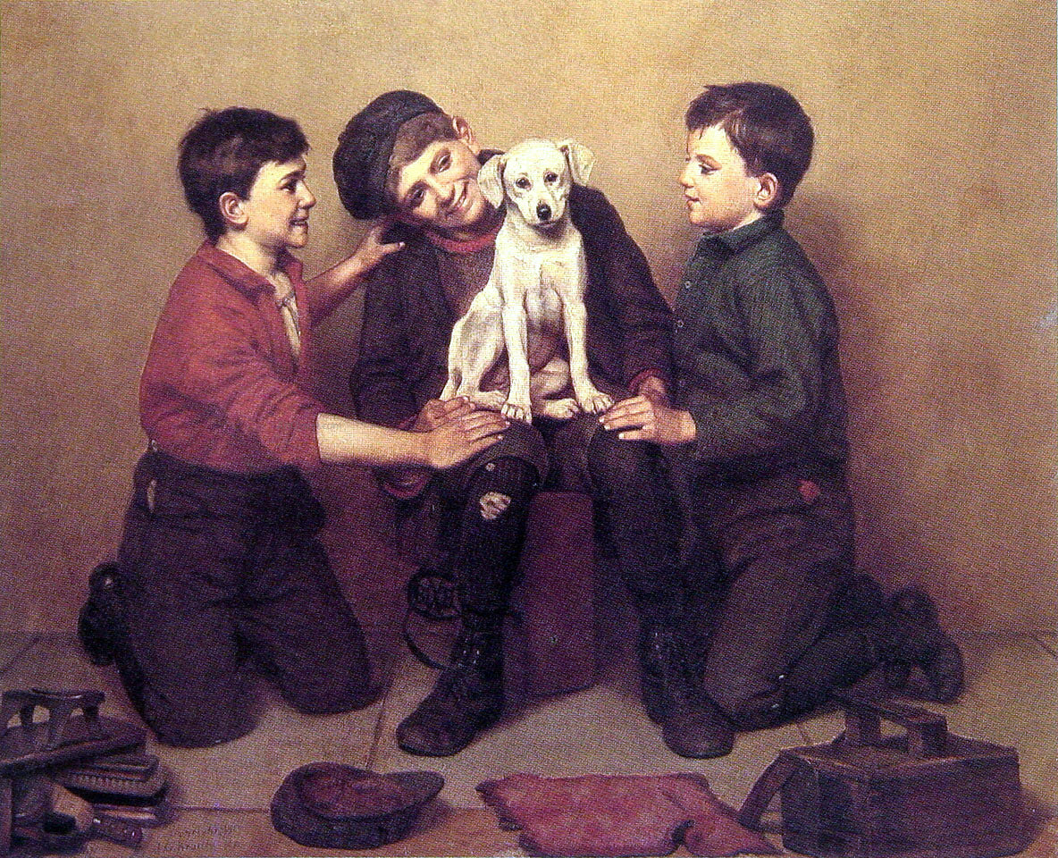  John George Brown The Foundling - Hand Painted Oil Painting