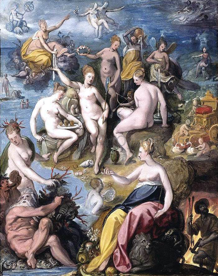 Jacopo Zucchi The Four Elements - Hand Painted Oil Painting