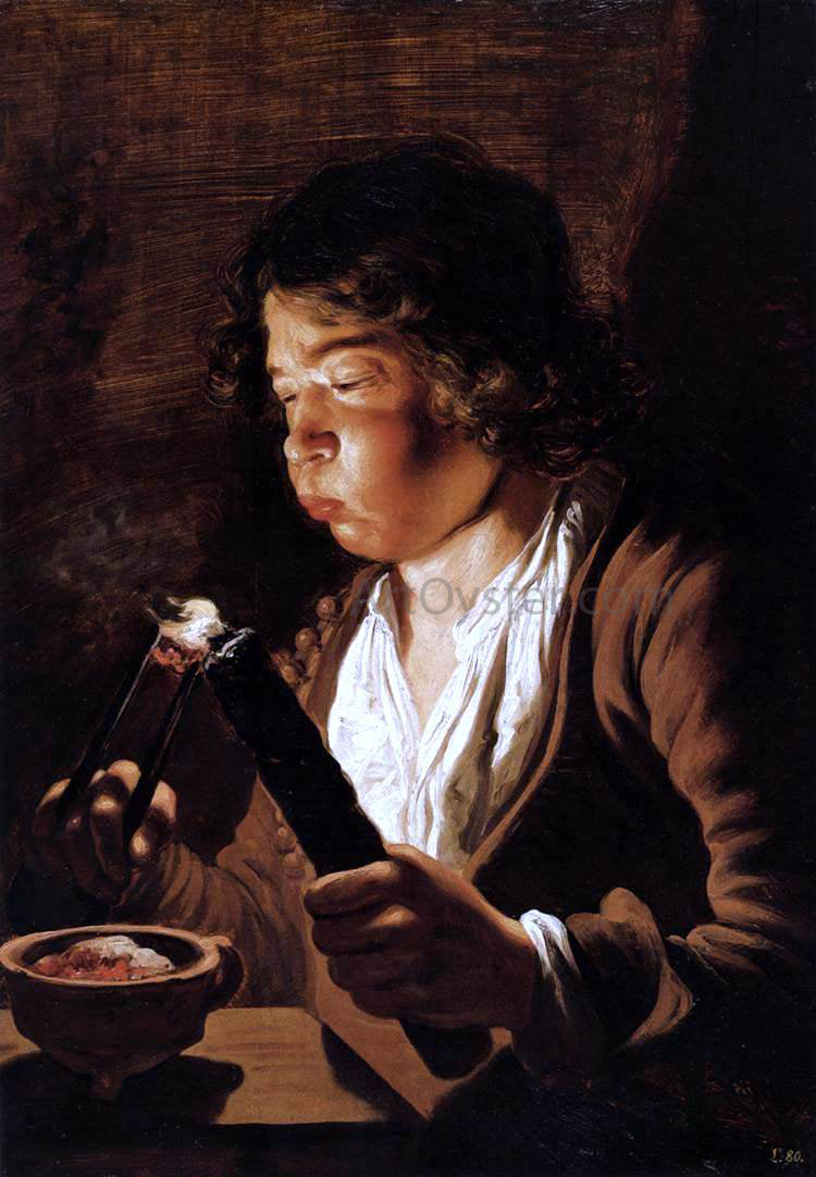 Jan Lievens The Four Elements and Ages of Man: Fire and Childhood - Hand Painted Oil Painting