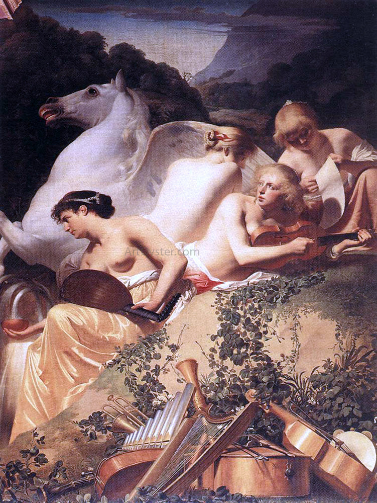 Caesar Van Everdingen The Four Muses with Pegasus - Hand Painted Oil Painting