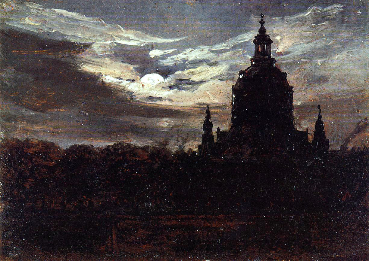 Johan Christian Claussen Dahl The Frankenkirche, Dresden - Hand Painted Oil Painting