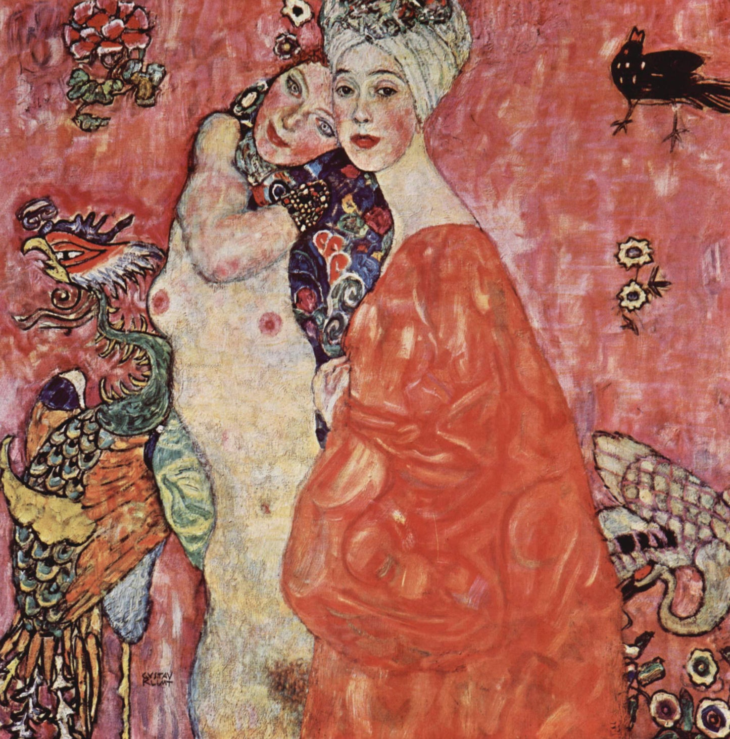 Gustav Klimt A Portrait of the Friends - Hand Painted Oil Painting