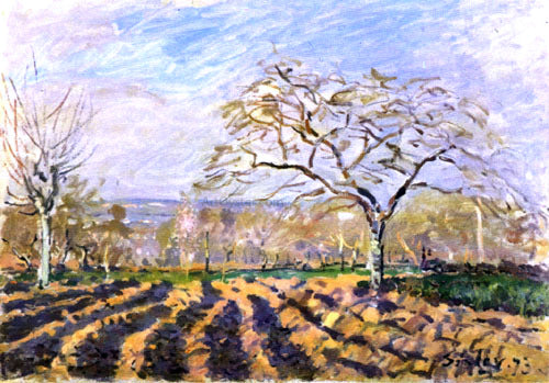 Alfred Sisley The Furrows - Hand Painted Oil Painting