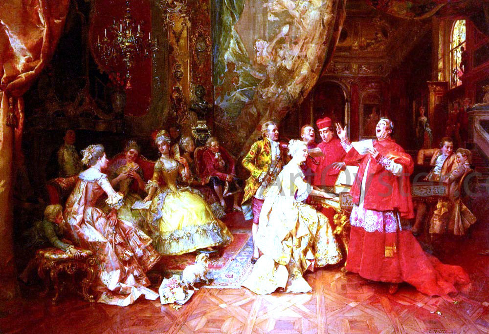 Cesare-Auguste Detti The Gala Recital - Hand Painted Oil Painting