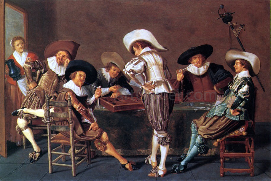  Dirck Hals The Game of Backgammon - Hand Painted Oil Painting