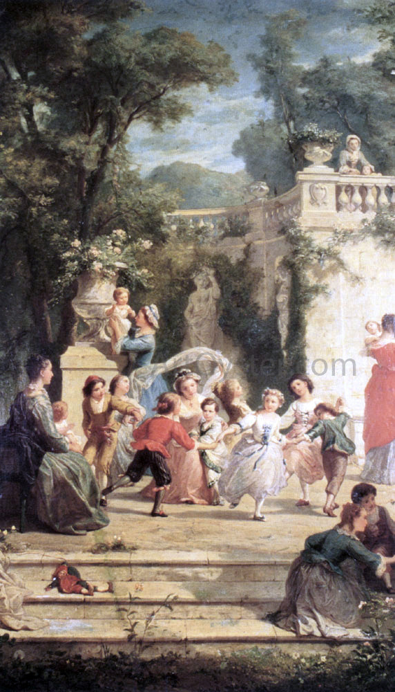  Adolphe Jourdan The Games of Summer - Hand Painted Oil Painting