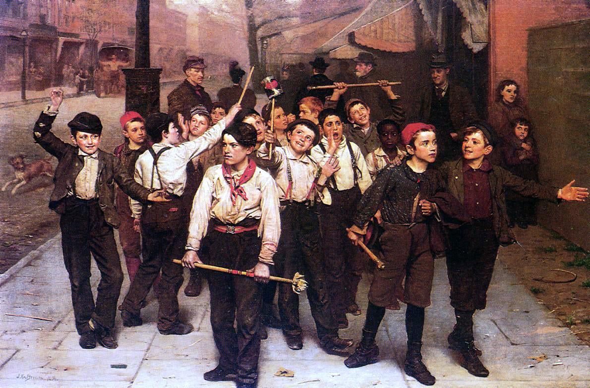John George Brown The Gang - Hand Painted Oil Painting
