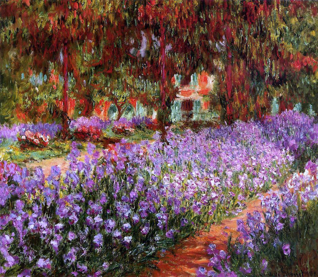  Claude Oscar Monet A Garden (also known as Irises) - Hand Painted Oil Painting