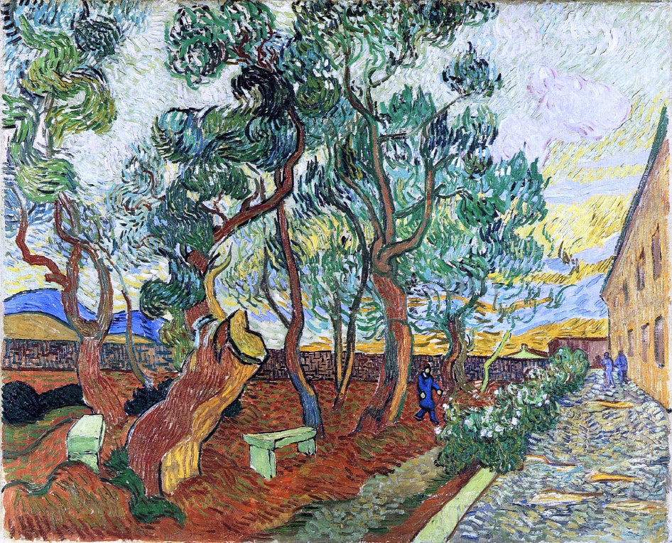  Vincent Van Gogh The Garden of the Asylum in Saint-Remy - Hand Painted Oil Painting