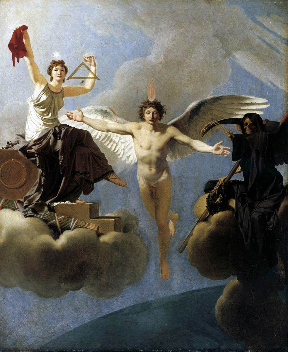 Jean-Baptiste Regnault The Genius of France Between Liberty and Death - Hand Painted Oil Painting