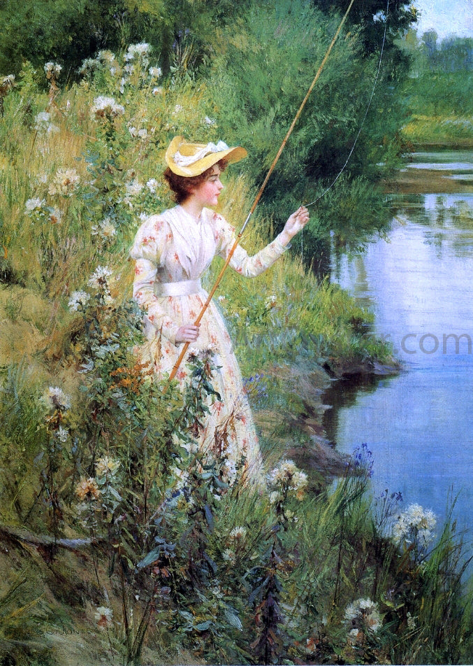 Francis Coates Jones The Gentle Angler - Hand Painted Oil Painting