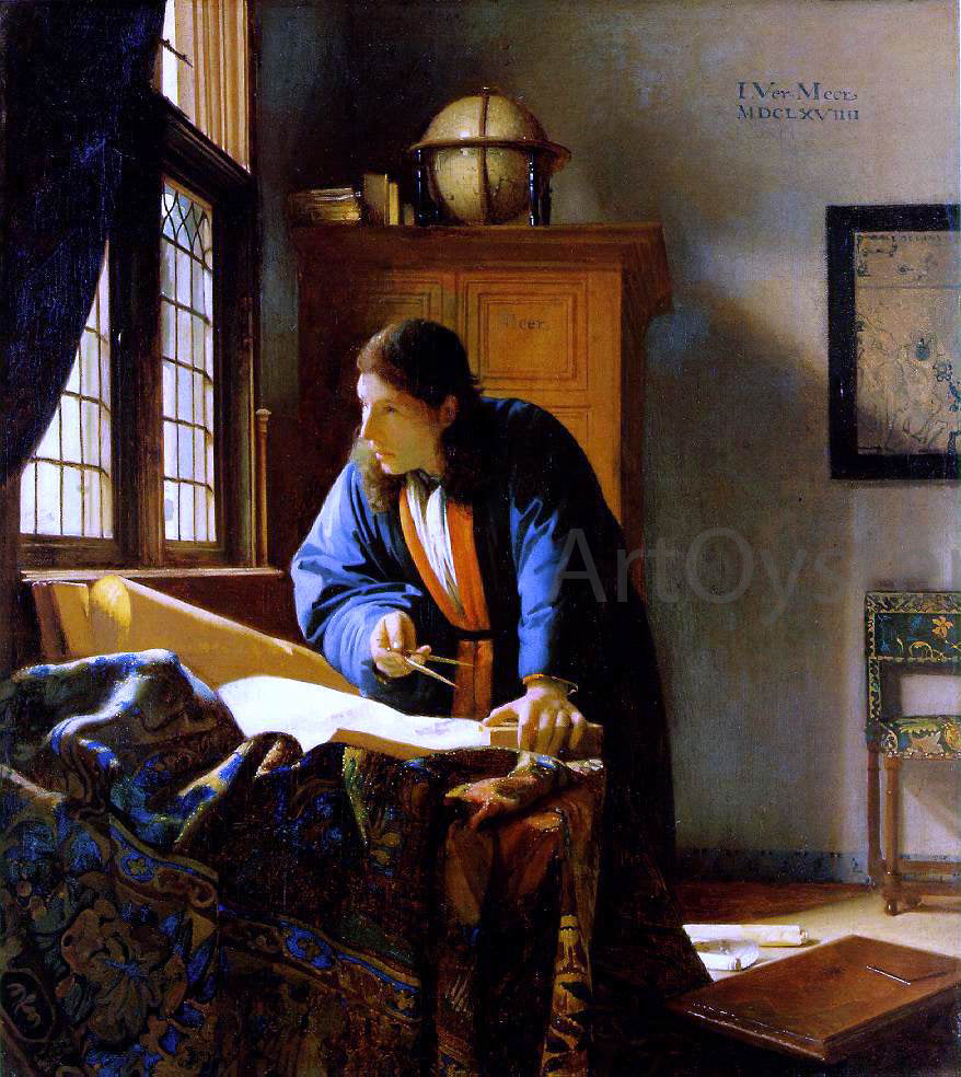 Johannes Vermeer The Geographer - Hand Painted Oil Painting