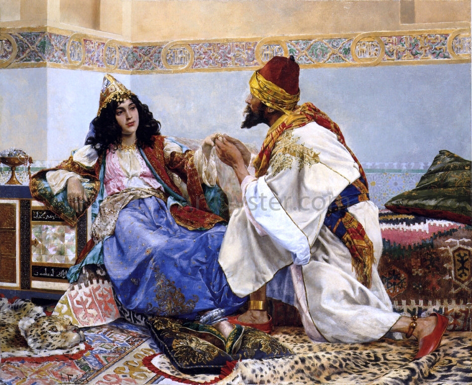 Antonio Maria Fabres Y Costa The Gift for the Favorite - Hand Painted Oil Painting