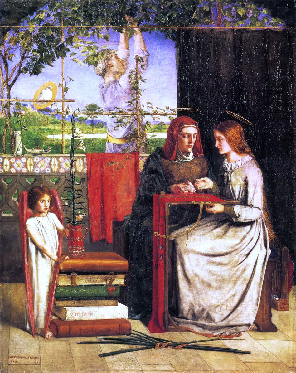 Dante Gabriel Rossetti The Girlhood of Mary Virgin - Hand Painted Oil Painting